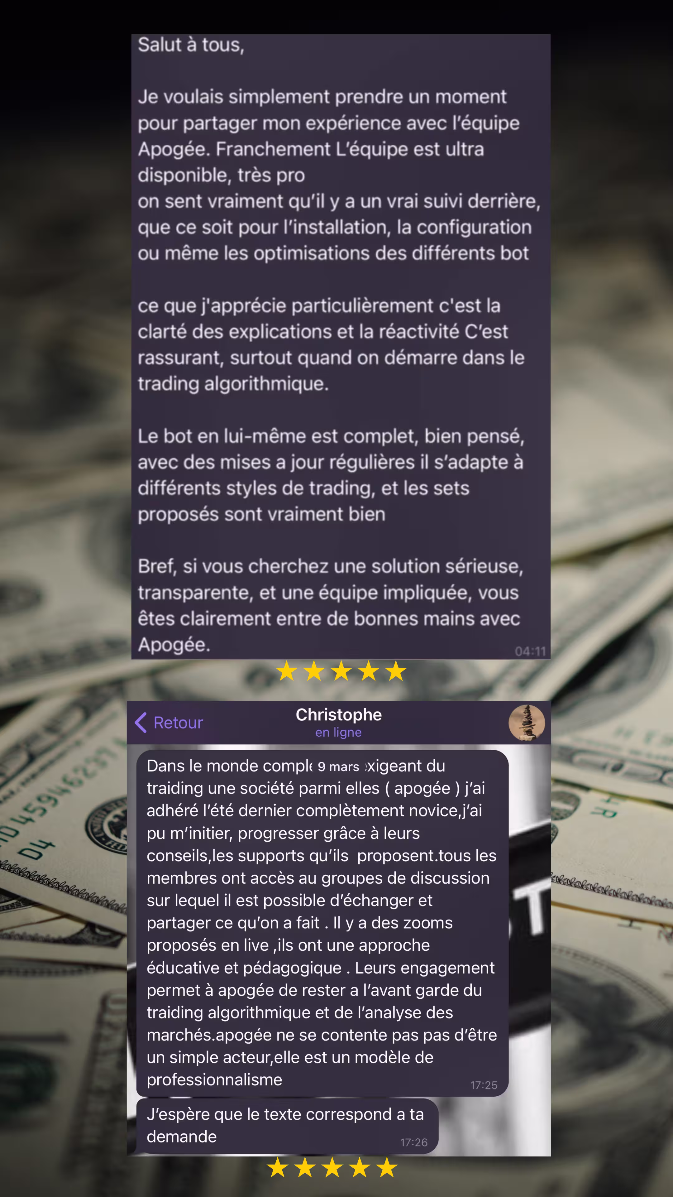 Témoignage Screenshot 2 — Apogée Invest